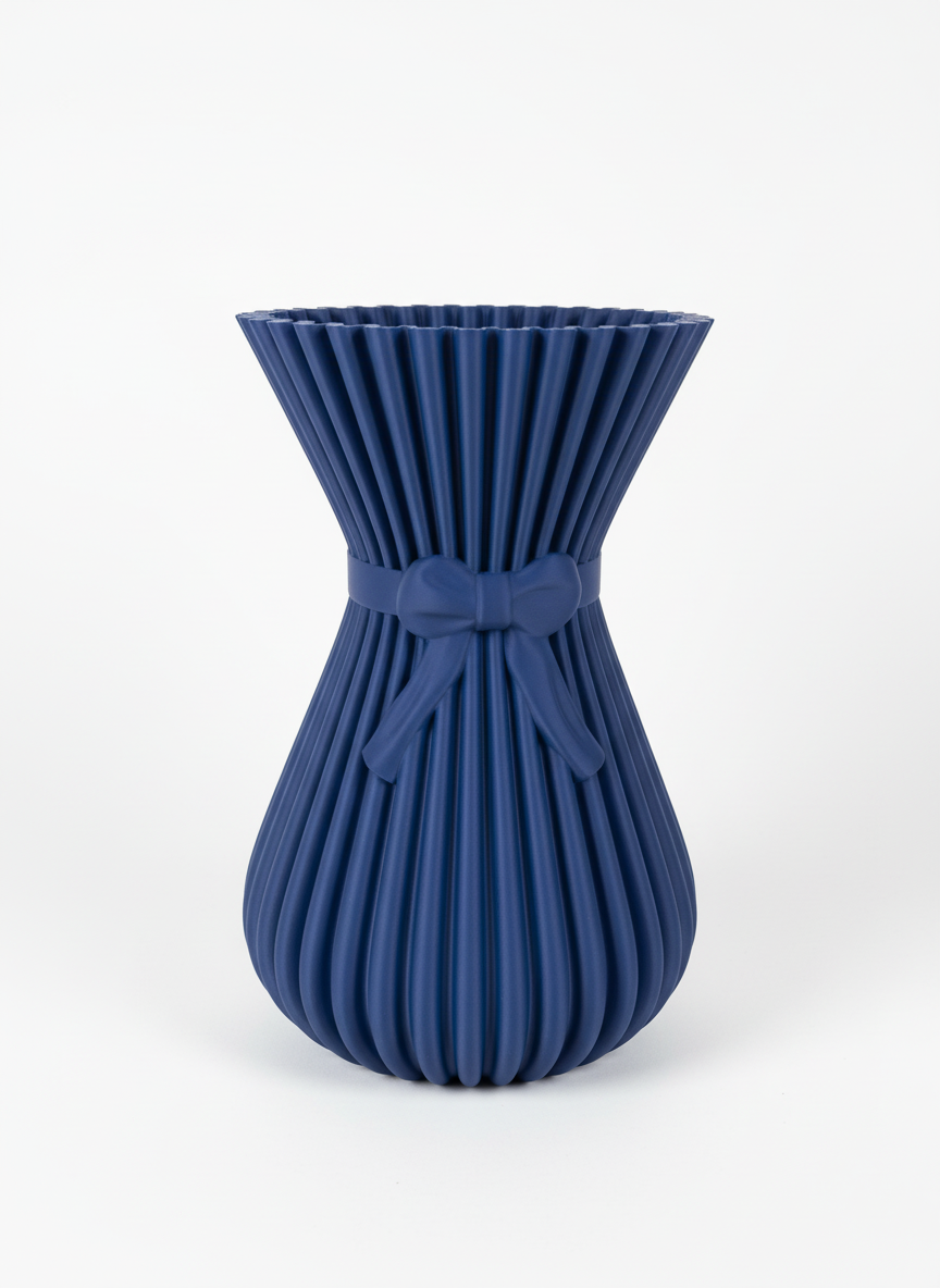 Blauwe vaas met witte achtergrond