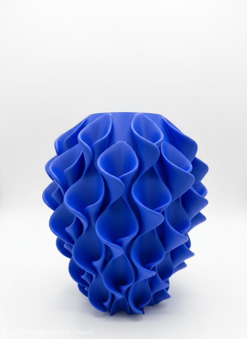 Professionele productfoto van blauwe vaas